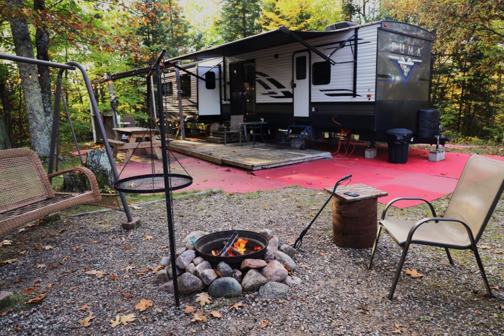 Seasonal RV site at McCaslin Mountain Campground. 