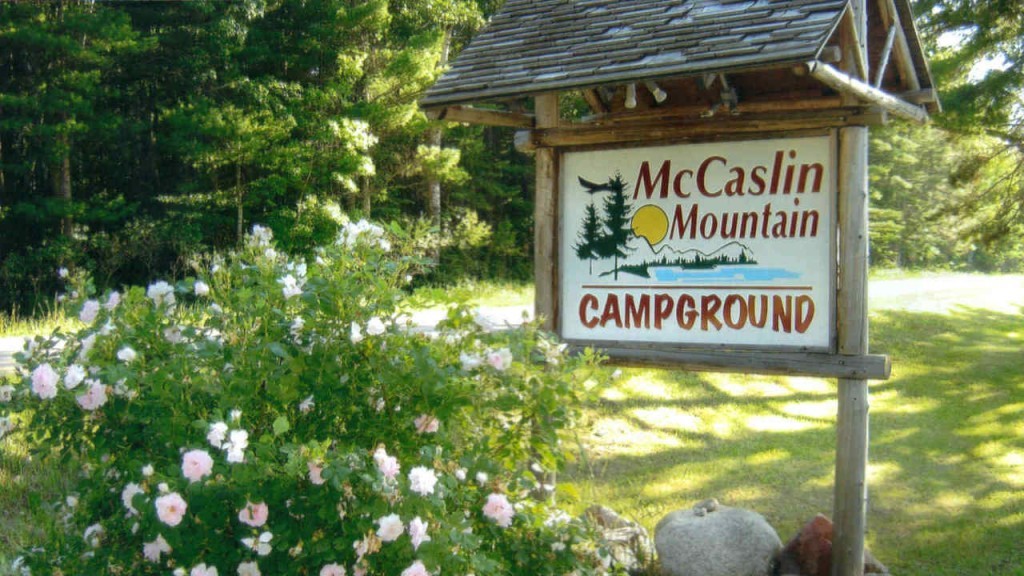 McCaslin Mountain Campground's road sign.